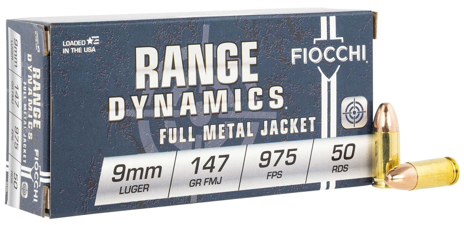 Fiocchi 9APD Range Dynamics 9mmLuger 147gr Full Metal Jacket 50 Per Box/20 Case