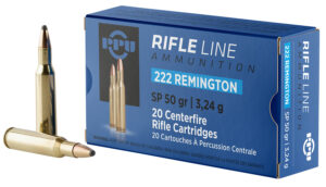 PPU PP222 Standard Rifle  222Rem 50gr Soft Point 20 Per Box/50 Case