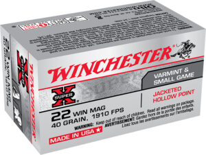 Winchester Ammo X22MH Super X  22WMR 40gr Jacketed Hollow Point 50 Per Box/40 Case