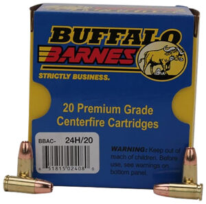 Buffalo Bore Ammunition 24H20 Buffalo-Barnes Strictly Business 9mmLuger +P+ 115gr Barnes TAC-XP Lead Free 20 Per Box/12 Case