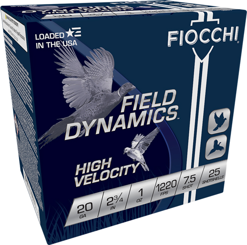 FIOCCHI 20GA 2.75" 1OZ #7.5 - 1220FPS 25RD 10BX/CS