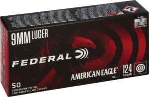 FEDERAL AE 9MM LUGER 124GR FMJ - 50RD 20BX/CS