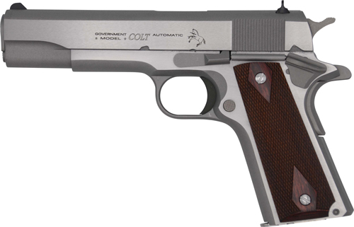 COLT GOVERNMENT 1911 45ACP 5" - 7RD STAINLESS ROSEWOOD