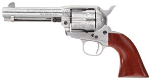 Taylors & Company 550926 1873 Cattleman 45 Colt (LC) Caliber with 4.75" Barrel, 6rd Capacity Cylinder, Overall White Floral Engraved Finish Steel & Walnut Grip
