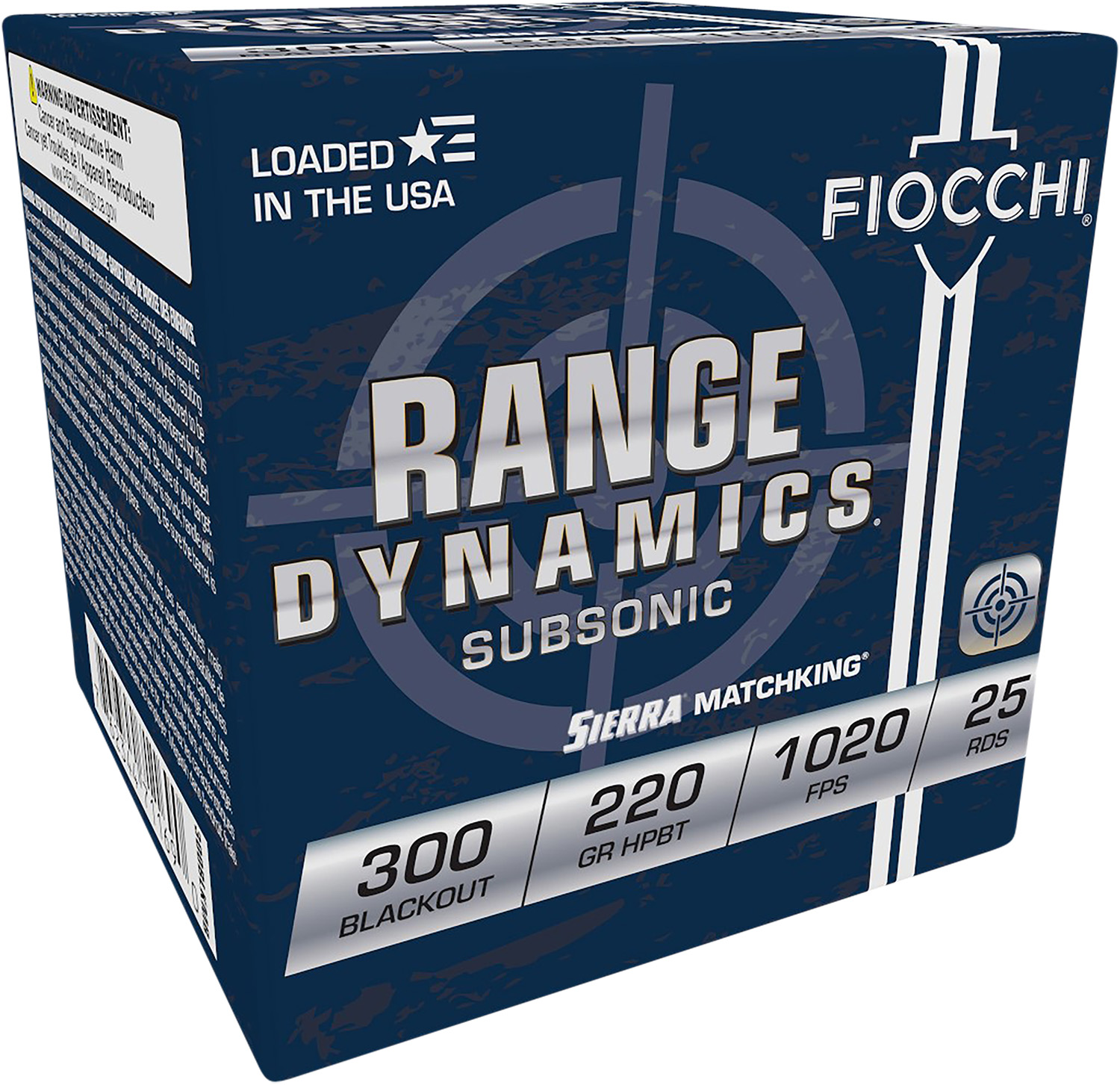 Fiocchi 300BLKMB Range Dynamics 300Blackout 220gr Sierra MatchKing BTHP 25 Per Box/20 Case