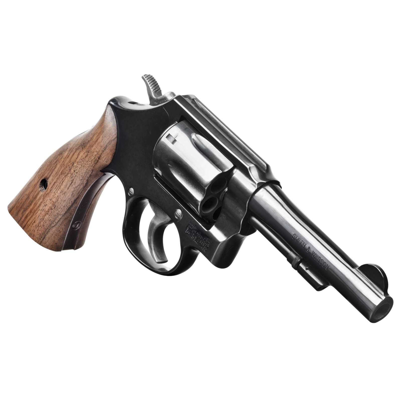 SMITH & WESSON MODEL 10 38SPL REVOLVER 4" BLACK/WOOD NO LOCK 6RD CA COMPLIANT - Image 3