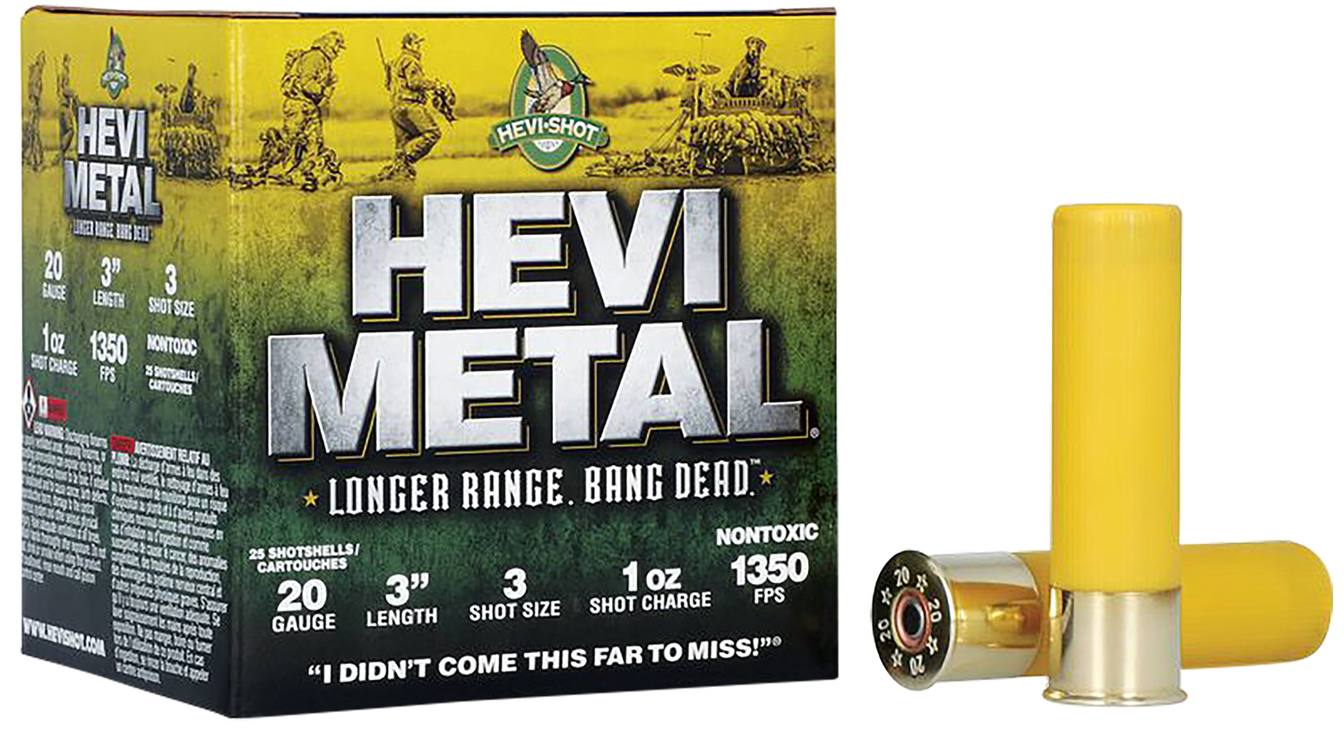 HEVI-Metal HS39003 HEVI-Metal Longer Range 20Gauge 3" 1oz 3Shot 25 Per Box/10 Case