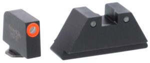 AmeriGlo GL452 Optic Compatible Sight Set for Glock  XL Tall Green Tritium Orange Outline Front Sight-Green Tritium Black Outline Rear Sight