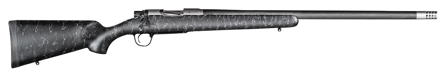 Christensen Arms CA10299414411 Ridgeline 308 Win 4+1 24" Carbon Fiber/Threaded Barrel, Tungsten Gray Cerakote, Black with Gray Webbing Stock