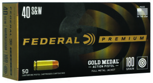 Federal GM40AP1 Gold Medal Centerfire Pistol 40S&W 180gr Full Metal Jacket 50 Per Box/10 Case