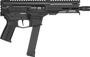 CMMG 99A68A2AB Dissent MKGS 9mm Luger 33+1 6.50", Black, Picatinny Brace Adapter, 5.50" M-LOK Handguard, Left Side Charging Handle, Zeroed Linear Comp, TriggerTech Trigger (Glock Mag Compatible)
