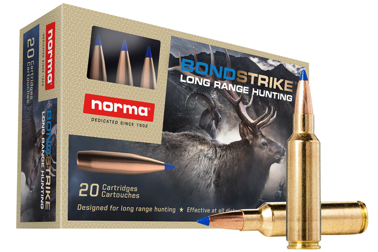 Norma Ammunition 20175832 Dedicated Hunting Bondstrike 300WSM 180gr Bonded Polymer Tip 20 Per Box/10 Case