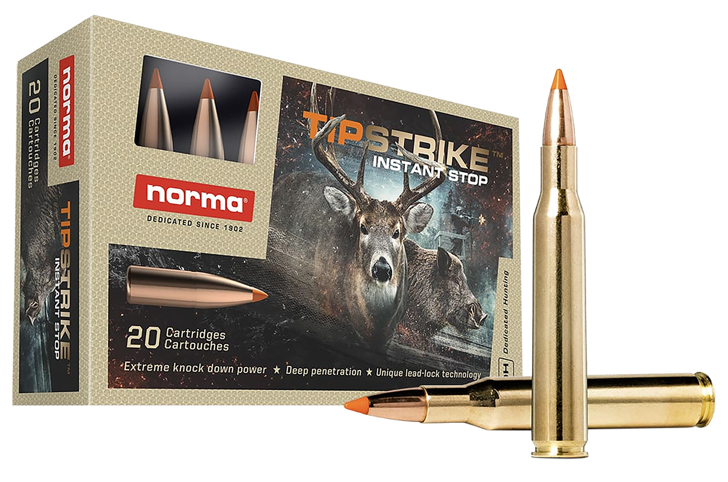 Norma Ammunition 20169292 Dedicated Hunting Tipstrike 270Win 140gr Polymer Tip 20 Per Box/10 Case