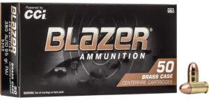 CCI 5202 Blazer Brass Handgun 380ACP 95gr Full Metal Jacket 50 Per Box/20 Case