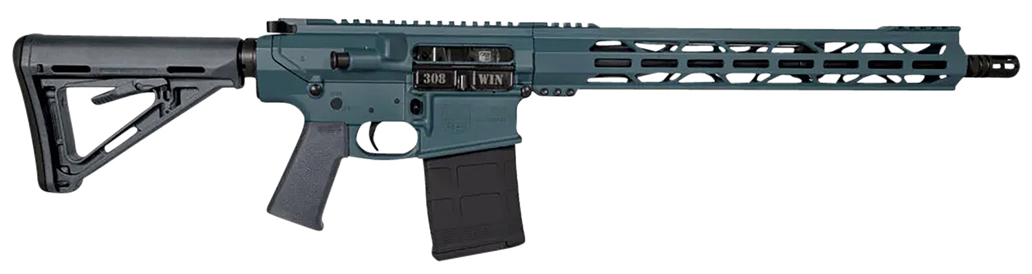 Diamondback DB1018C251 DB10 308 Win 16" 20+1, Jesse James Civil Defense Blue Rec/15" M-Lok Handguard, OEM Carbon Lower, Magpul Carbine Stock & K Grip, A2 Flash Hider