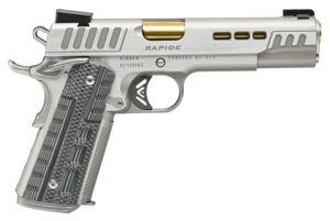 Kimber Mfg.,inc 3000424 Rapide Dawn 10mm Auto 8+1 5" Gold TiN Stainless Steel Barrel, Lightening Cut/Serrated Stainless Steel Slide, Stainless Steel Frame w/Beavertail, Black & Gray G10 Grip
