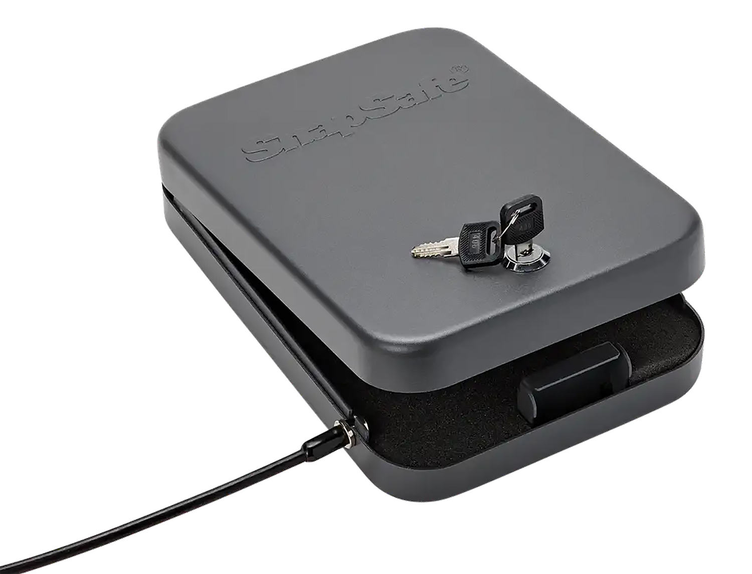 SnapSafe 75210 Lock Box XL Key Entry Black Steel Holds 1 Handgun 10" W x 7" H x 2" D