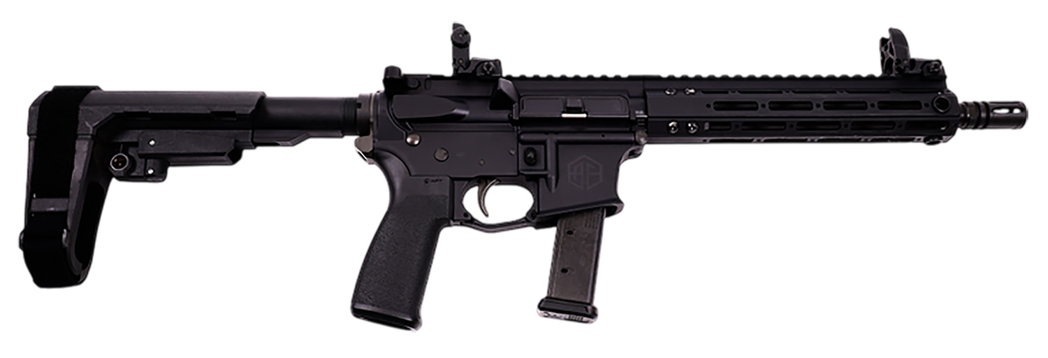 Alpha Foxtrot AA08X1RXX-XABK20 AFMG9 9mm Luger 20+1 10.50" Black QPQ Threaded Barrel, M-LOK Handguard, Black Anodized Aluminum Receiver w/Picatinny Rail, Black Polymer SB Tactical Brace, MFT Grip