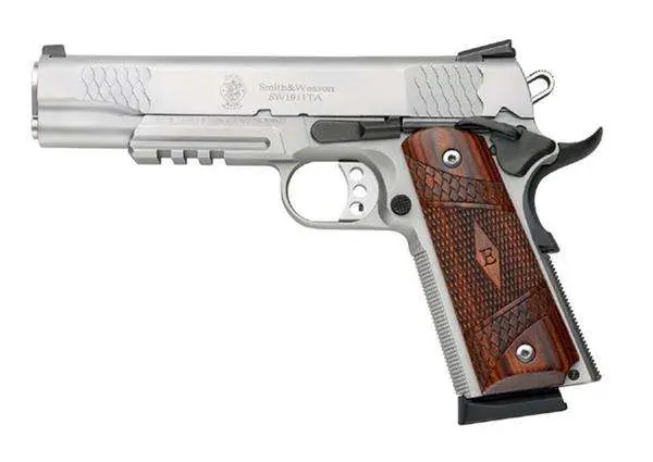 SMITH & WSSON 1911 E SERIES S/S 45ACP 5" 8RD TCTL RAIL - Image 2