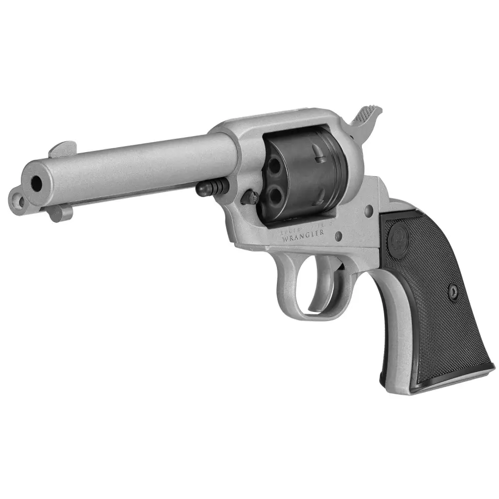 RUGER WRANGLER 22LR S/A 4.6" REVOLVER SILVER CER