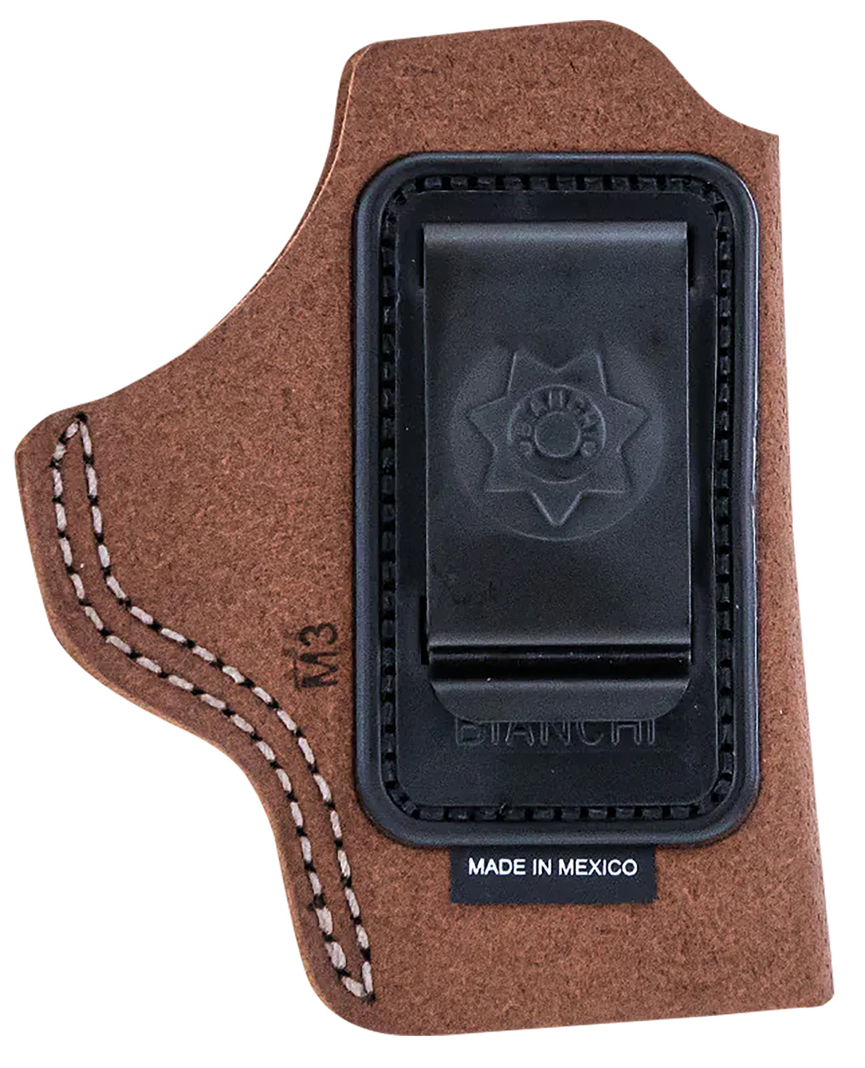 Bianchi 18026 6C IWB Tan Leather Belt Clip Compatible w/Glock 19/23/26/27/36 Right Hand