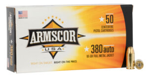 Armscor FAC3802N USA  380ACP 95gr Full Metal Jacket 50 Per Box/20 Case