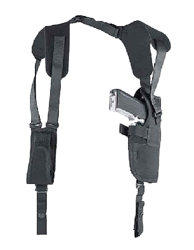 Uncle Mike's 75021 Pro-Pak Vertical Shoulder Holster Shoulder Size 02 Black Nylon Harness Fits S&W K/L & Similar Fits 4" Barrel Right Hand
