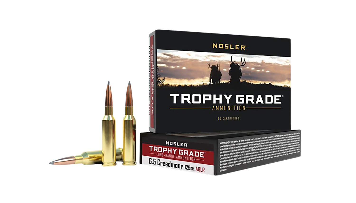Nosler 60091 Trophy Grade Long-Range 6.5Creedmoor 129gr Nosler Spitzer AccuBond Long Range 20 Per Box/10 Case