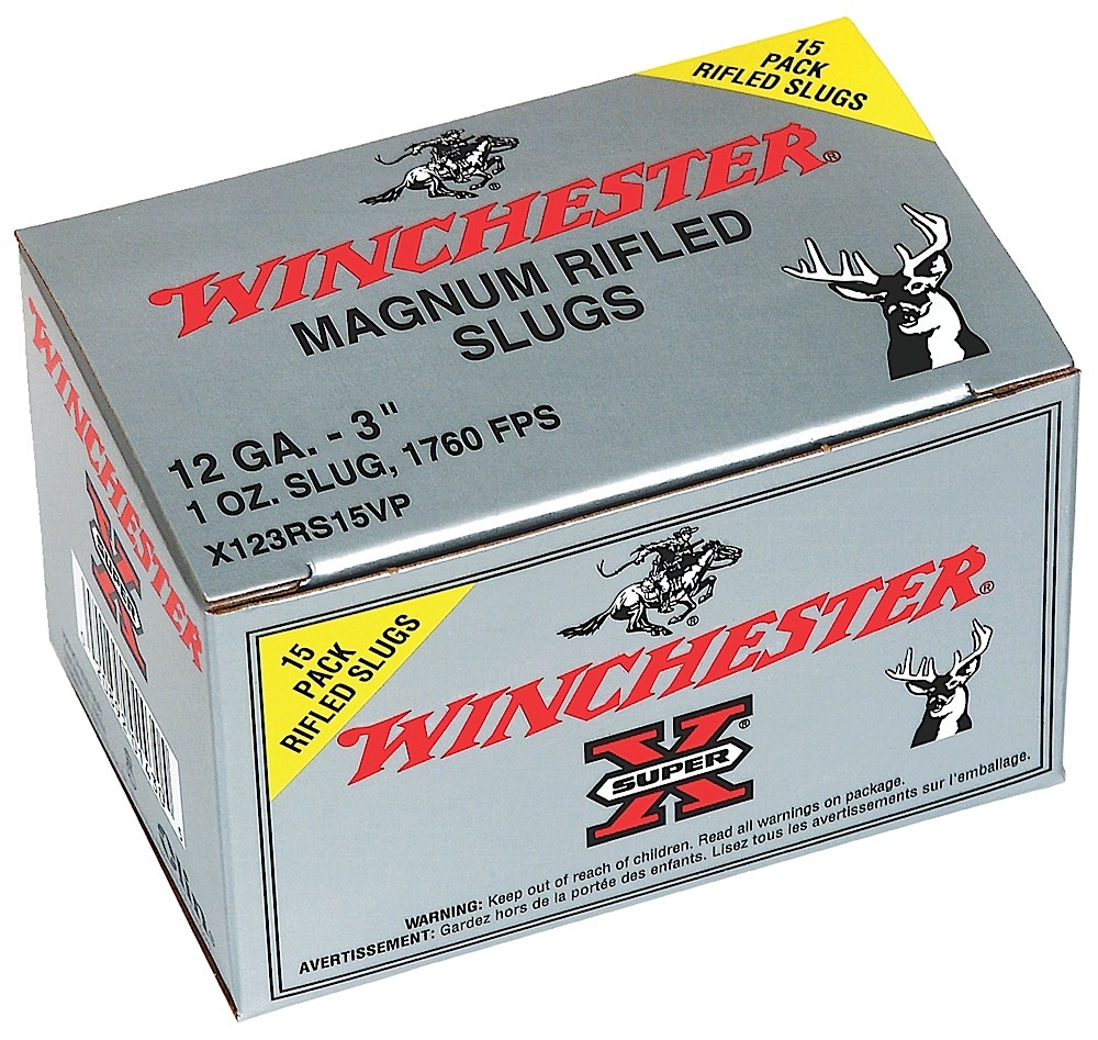 Winchester Ammo X123RS15VP Super X 12Gauge 3" 1oz Rifled Slug Shot 15 Per Box/10 Case
