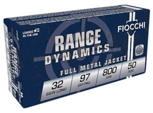 Fiocchi 32SWLA Range Dynamics  32S&WLong 97gr Full Metal Jacket 50 Per Box/20 Case