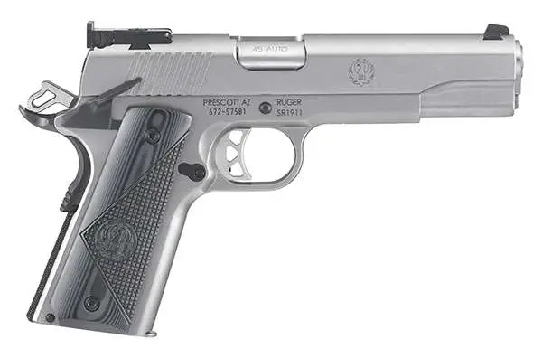 RUGER SR1911 TARGET 45ACP PSTL 5" STS DLX CHK GRPS 8+1