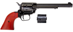 Heritage Mfg RR22MB6 Rough Rider  22 LR 22 WMR 6 Shot, 6.50" Black Steel Barrel, Black Zinc Alloy Frame, Black Cylinder, Cocobolo Grip, Hammer/Thumb Safety, Exposed Hammer