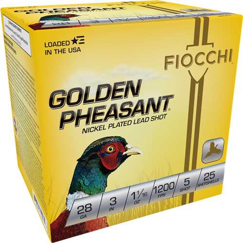 FIOCCHI GOLDEN PHEASANT 28GA - 3" 1-1/16OZ #5 25RD 10BX/CS