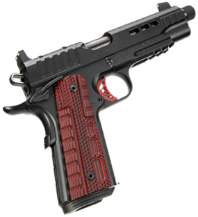KIMBER RAPIDE HEAT 45ACP 5" TB BLK, BLK/RD G10 GRIP, SUPP SIGHTS,