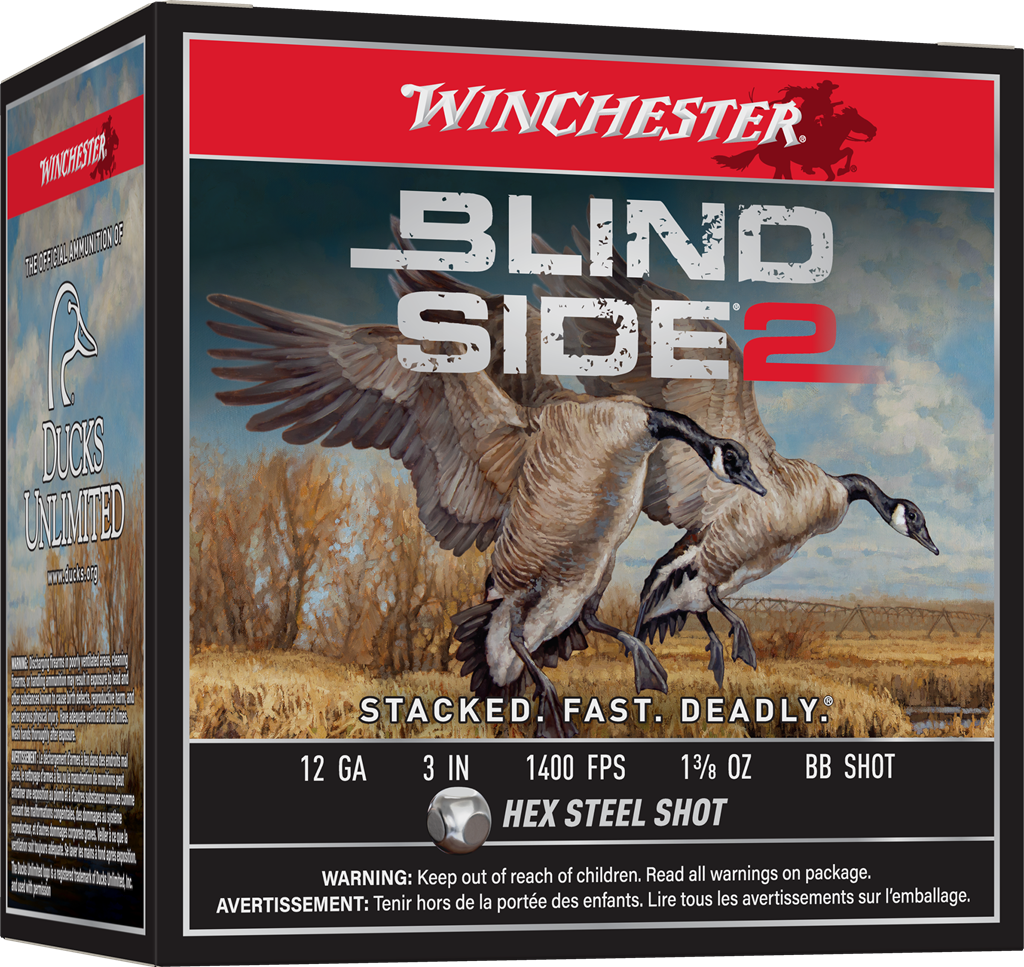 WINCHESTER BLIND SIDE 2 12G 3" BB 1-3/8OZ HV HEX 25RD BX