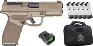 SPRINGFIELD ARMORY HELLCAT PRO FDE GEAR UP PKG  PSTL 9MM BLK 3.7" 5-10RD, CT-1500, RANGE BAG