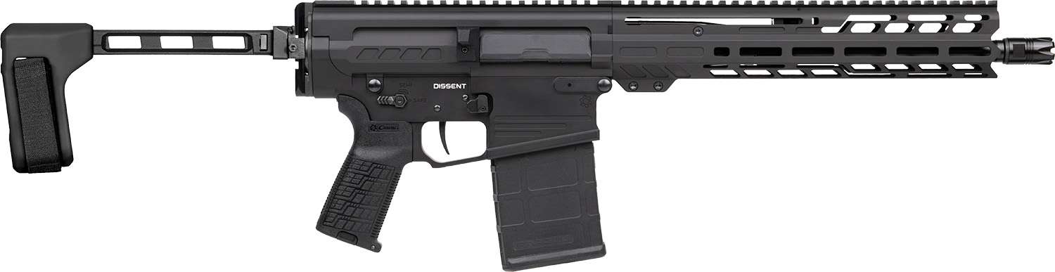 CMMG DISSENT MK3 8.6 BLACK OUT PISTOL 12.5" ARMOR BLACK W/ SB TACT FS1913A FLD BRACE