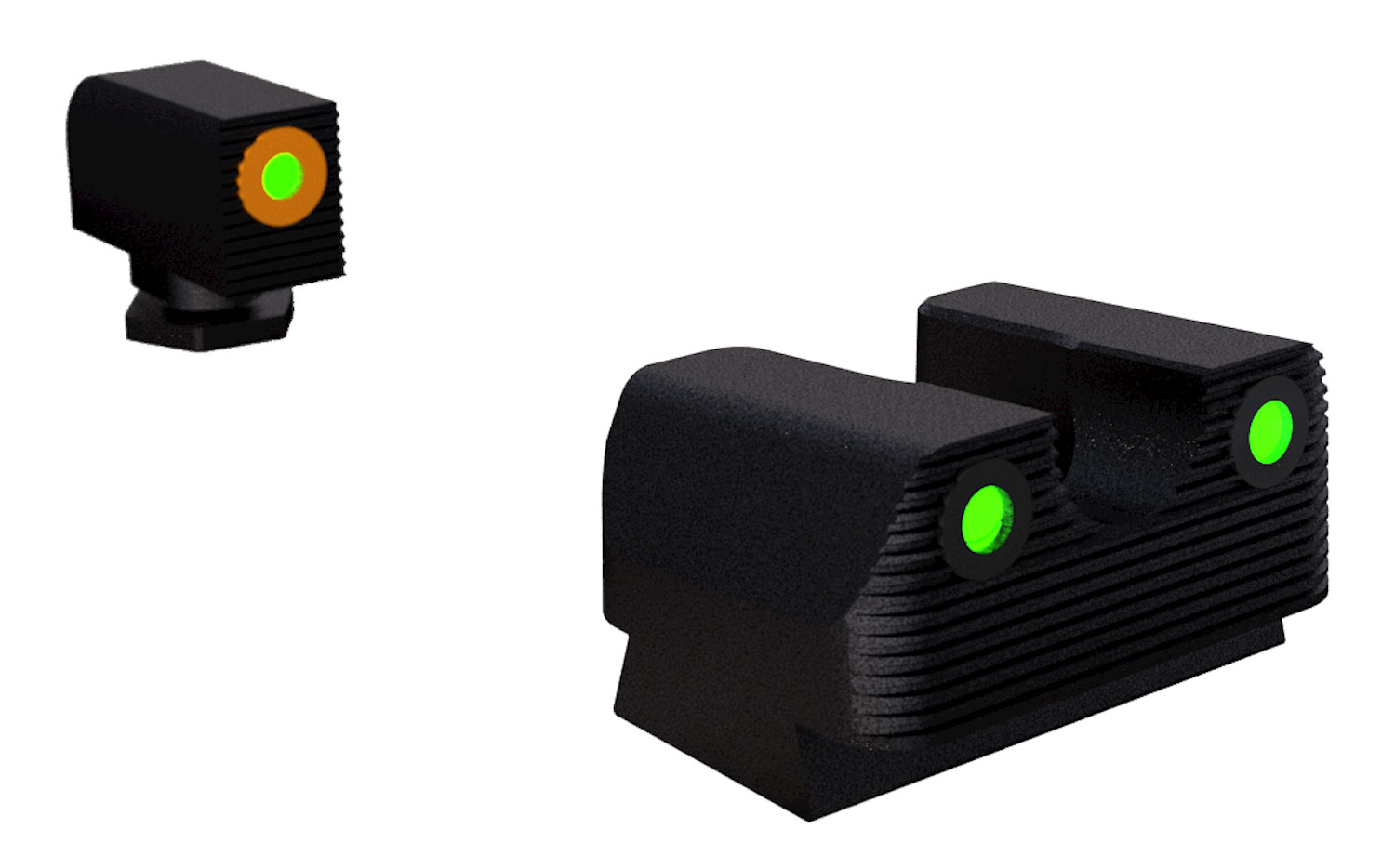 Rival Arms RA1A231G Night Sights for G17/G19 Green Tritium Orange Outline Front Sight-Green Tritium Black Outline Rear Sight