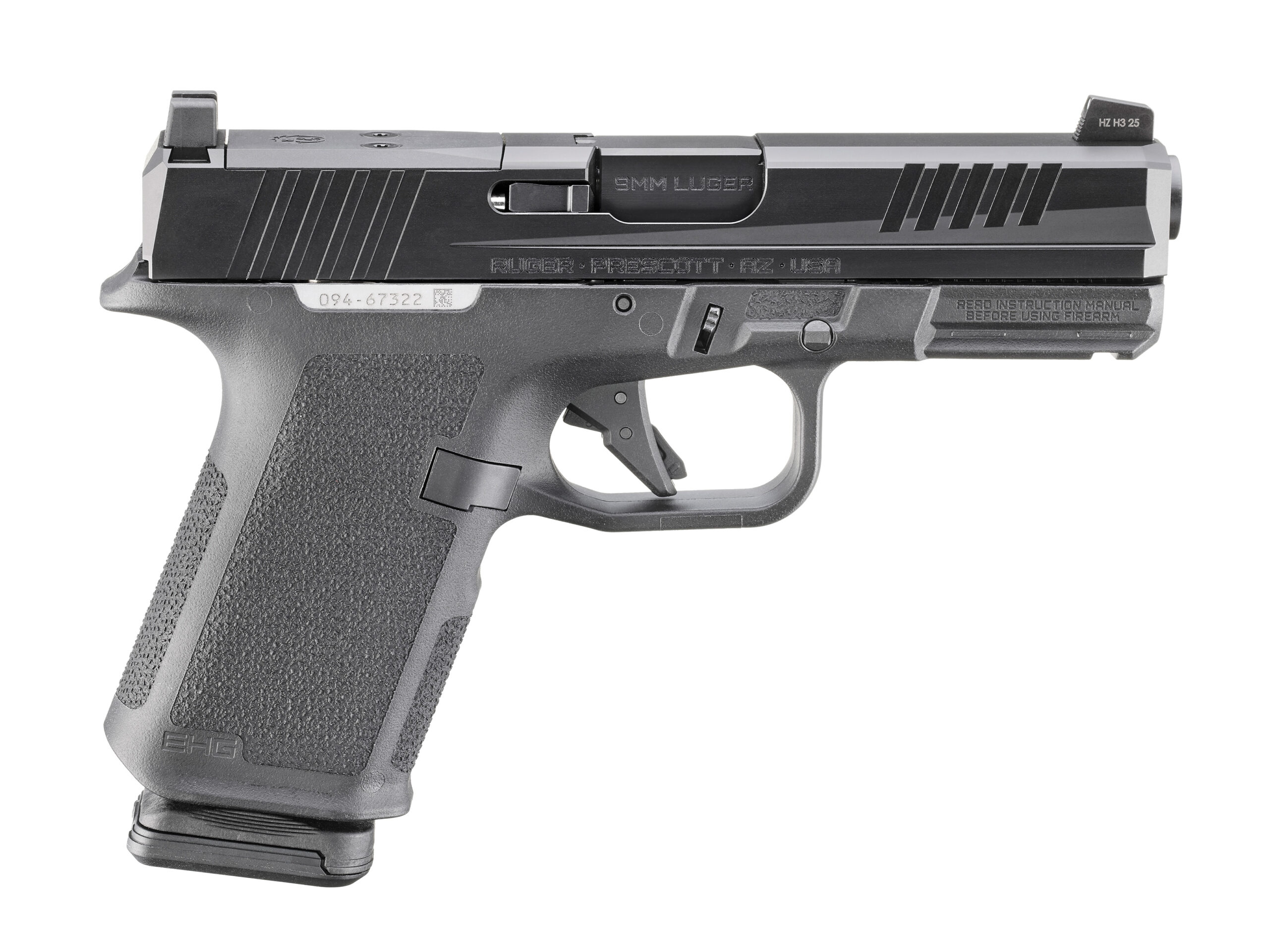 RUGER RXM 9MM PISTOL 4" BBL BLACK MAGPUL EHG, O.R. 2-15RD MAGS