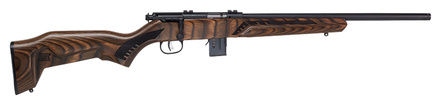 Savage Arms 91937 93 Minimalist Full Size 22 WMR 10+1 18" Matte Black Threaded Barrel, Matte Black Drilled & Tapped Carbon Steel Receiver, Natural Brown Boyd's Minimalist Laminate Stock, Right Hand