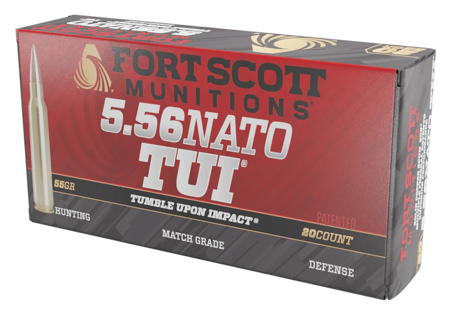 Fort Scott Munitions 556055SCV Tumble Upon Impact (TUI) 5.56x45mmNATO 55gr Solid Copper Spun 20 Per Box/25 Case