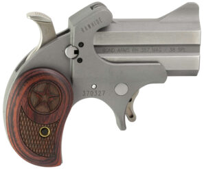 Bond Arms BARHRW Rawhide  38 Special/357 Mag 2 Shot 2.50" Rough Matte Stainless Steel Barrel & Frame, Rosewood Grips