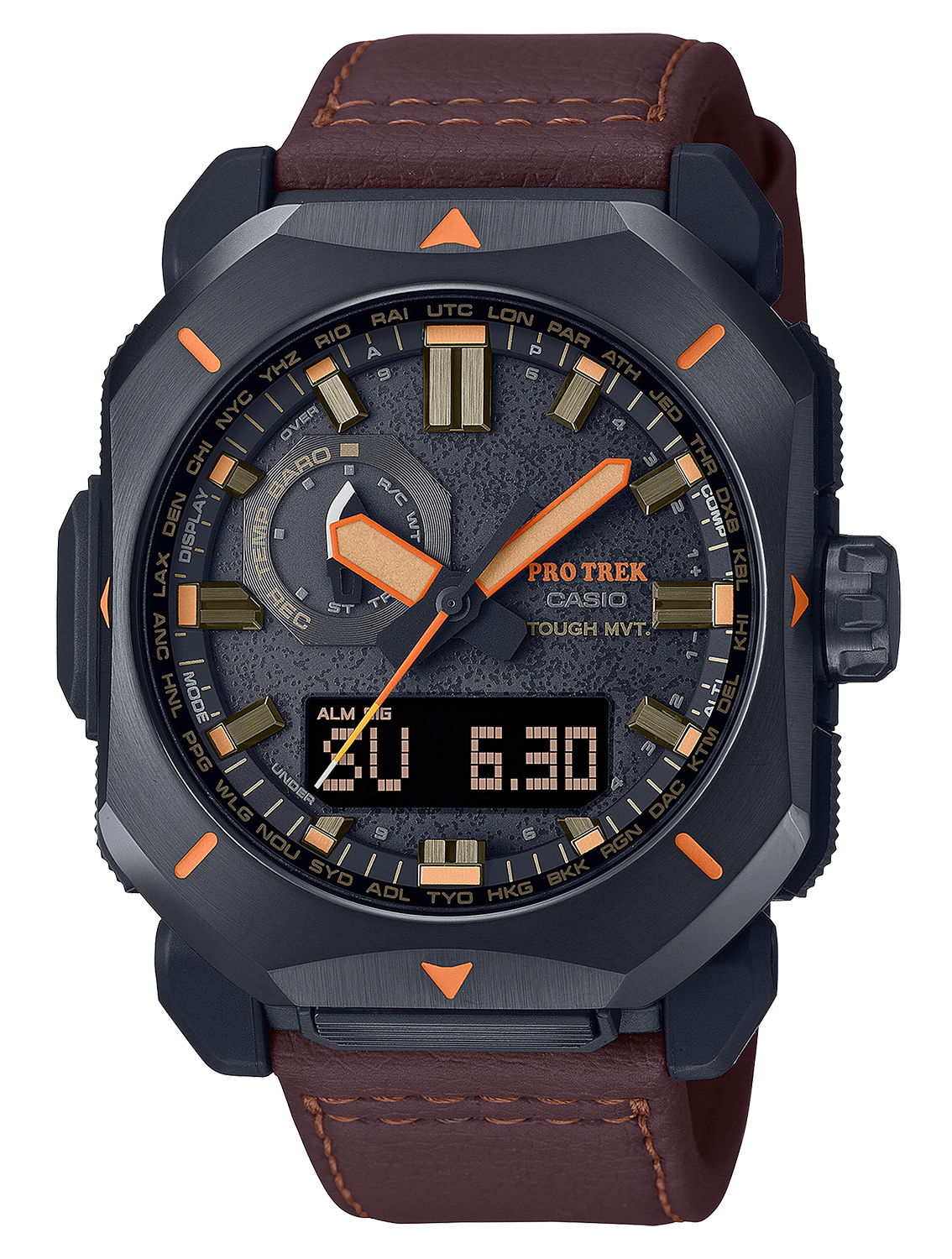 G-shock/vlc Distribution PRW6900YL5 Casio Pro Trek Black/Brown Size 145-215mm Features Digital Compass