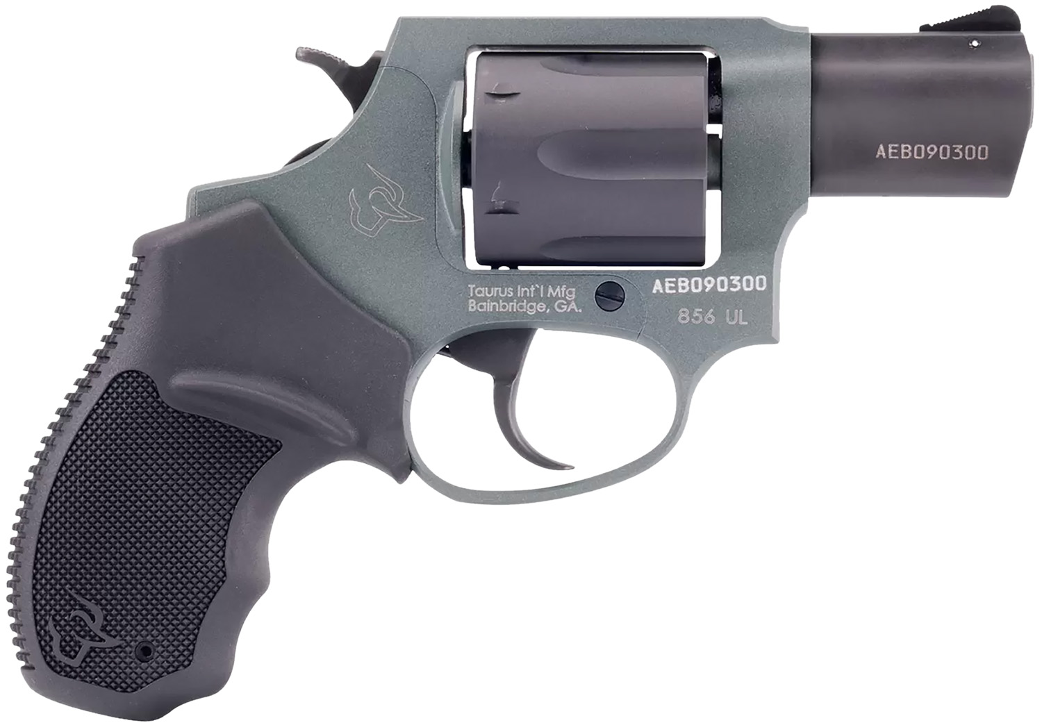 Taurus 2-85621ULC27 856 Ultra-Lite Small 38 Special 6 Shot 2" Matte Black Alloy Steel Barrel & Cylinder, Cerakote Charcoal Green Aluminum Frame, Transfer Bar Safety, Exposed Hammer