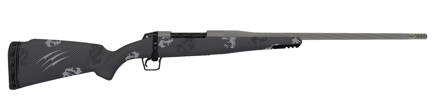 Fierce Firearms TWROG65PRC22GP Twisted Rogue 6.5 PRC 22" Tungsten Cerakote Steel Threaded Barrel, Drilled & Tapped Steel Receiver, LR Negative Comb Phantom Camo Carbon Fiber Stock