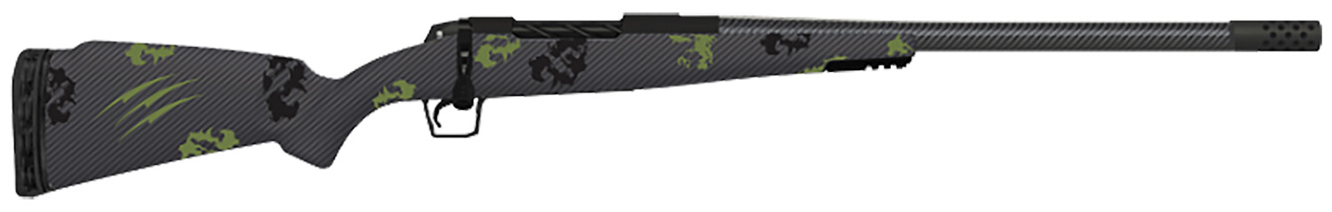 Fierce Firearms TWTROG300WIN24BF Twisted TI Rogue 300 Win 24" Black Cerakote Steel Threaded Barrel, Drilled & Tapped Titanium Receiver, LR Negative Comb Forest Camo Carbon Fiber Stock