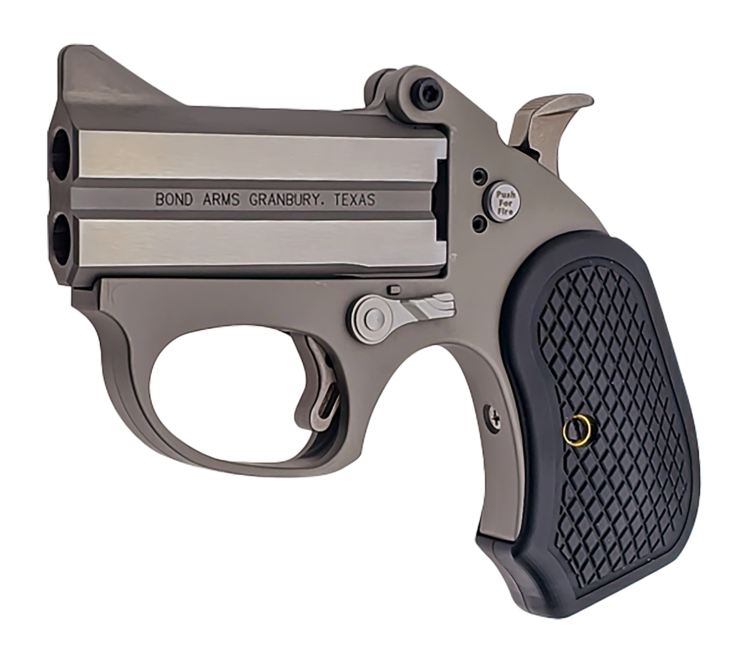 Bond Arms BAHB Honey B 22 Mag 2 Shot 3" Black Rough & Tumble Stainless Steel Barrel & Frame, Black Extended B6 Resin Grips