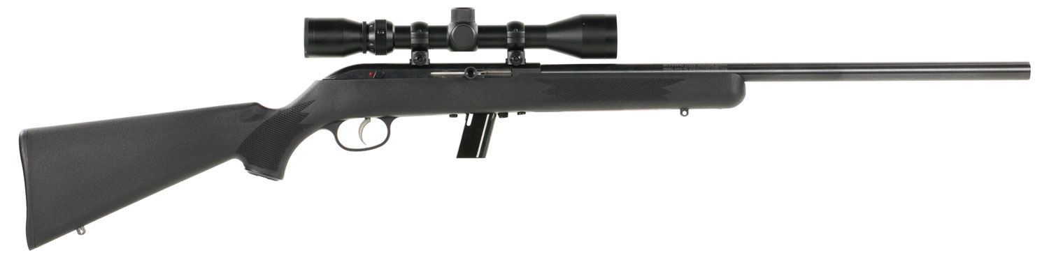 Savage Arms 45100 64 FVXP Full Size 22 LR 10+1 21" Matte Black Heavy Barrel, Matte Black Drilled & Tapped Carbon Steel Receiver, Matte Black Fixed Synthetic Stock, 3-9x40mm Duplex Scope, Right Hand