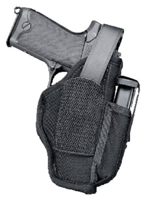 Uncle Mike's 70160 Sidekick Hip Holster IWB/OWB Size 16 Black Kodra Nylon Belt Clip Fits Med/Large Semi Autos Fits 3.25-3.75" Barrel Ambidextrous