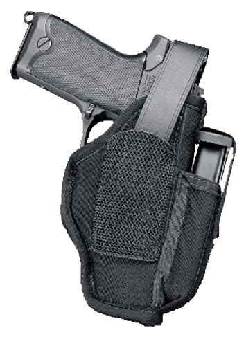 Uncle Mike's 70160 Sidekick Hip Holster IWB/OWB Size 16 Black Kodra Nylon Belt Clip Fits Med/Large Semi Autos Fits 3.25-3.75" Barrel Ambidextrous